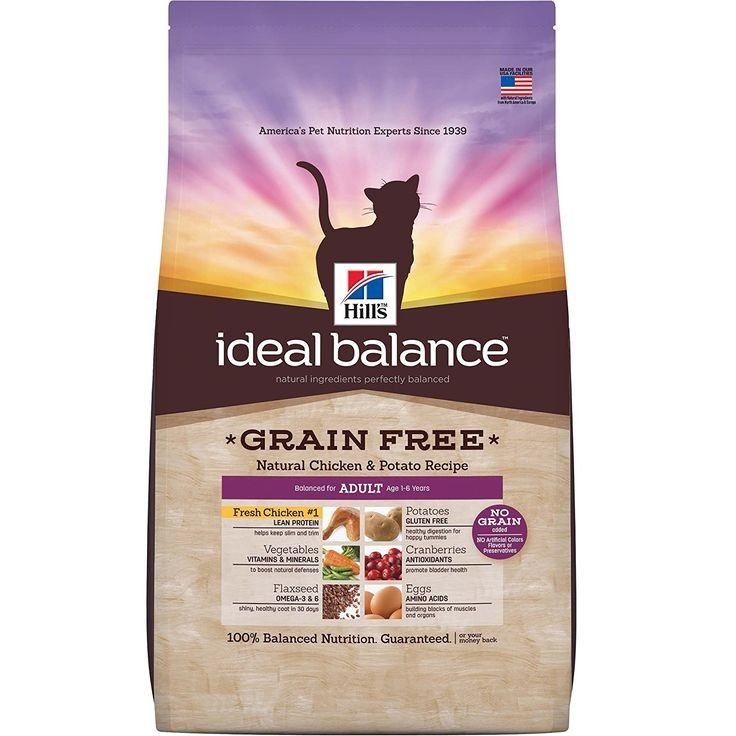 Hill S Ideal Balance Feline Adult No Grain Au Poulet Et Pomme De Terre 300 G Croquettes Pour Chat Achetez Pas Cher