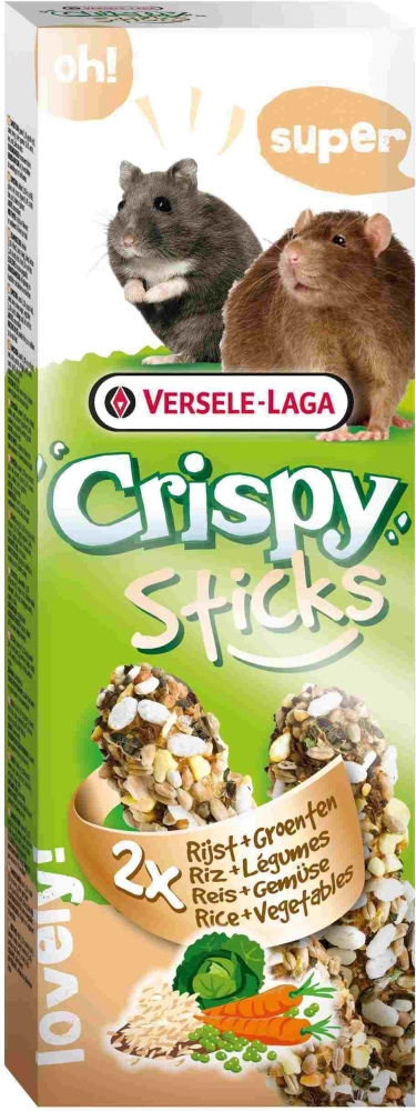Versele Laga Crispy Sticks Hamster & Rat, Rijst met Groente 110 g