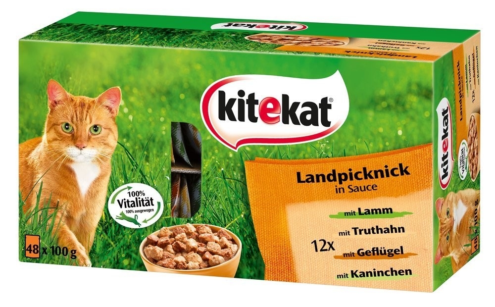 Kitekat Landpicnic in Sauce 48 pouches 48x100 g