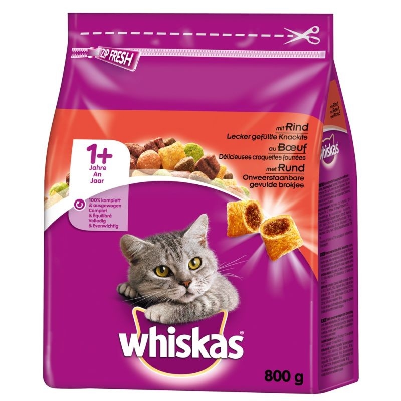 Whiskas 1+ with Beef 800 g Dry cat food