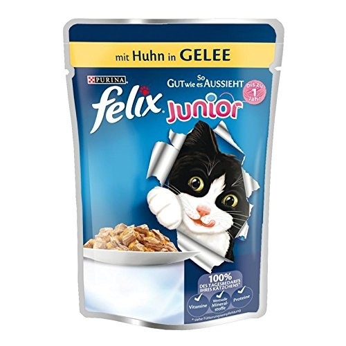 Felix "Tan bueno como parece" Junior con Pollo en Gelatina 100 g