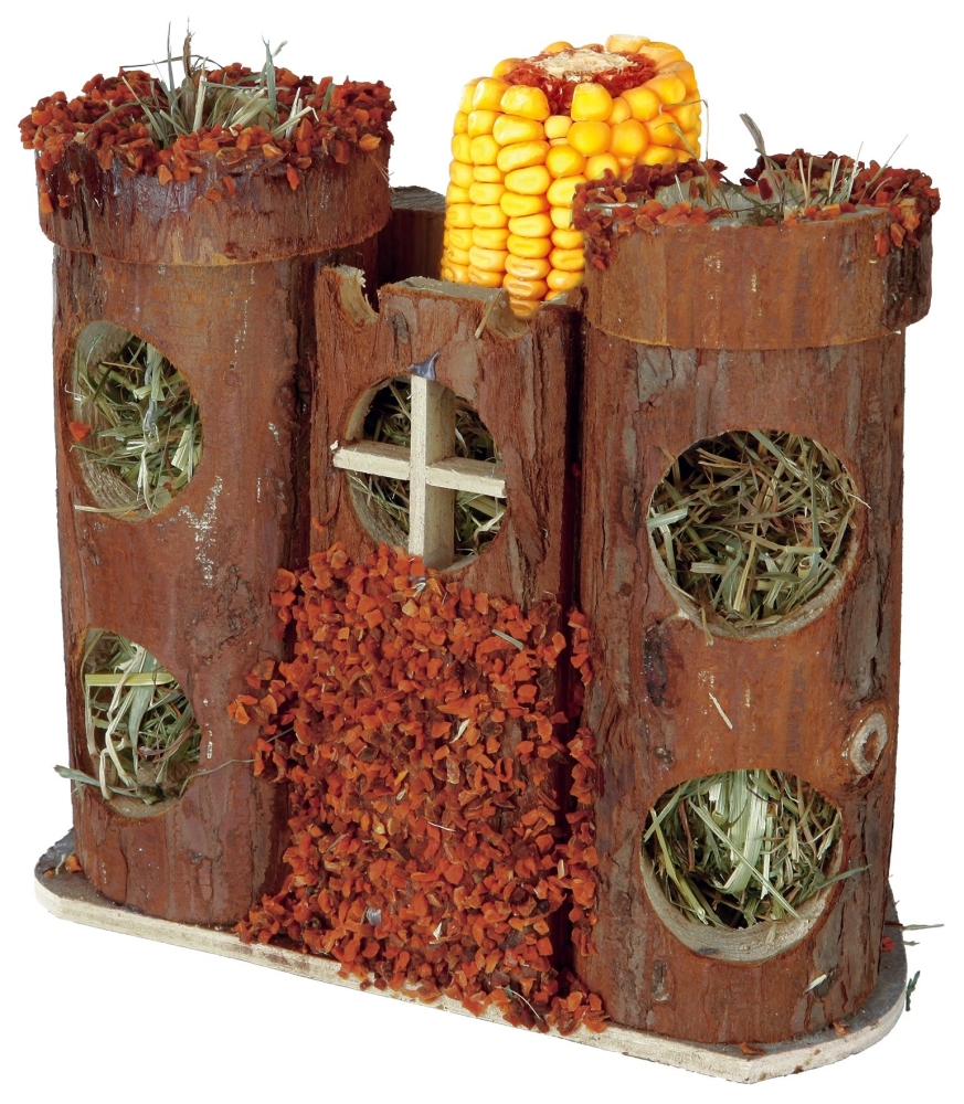 Trixie Pure Nature Burg mit Snacks und Heu 17×15×12 cm