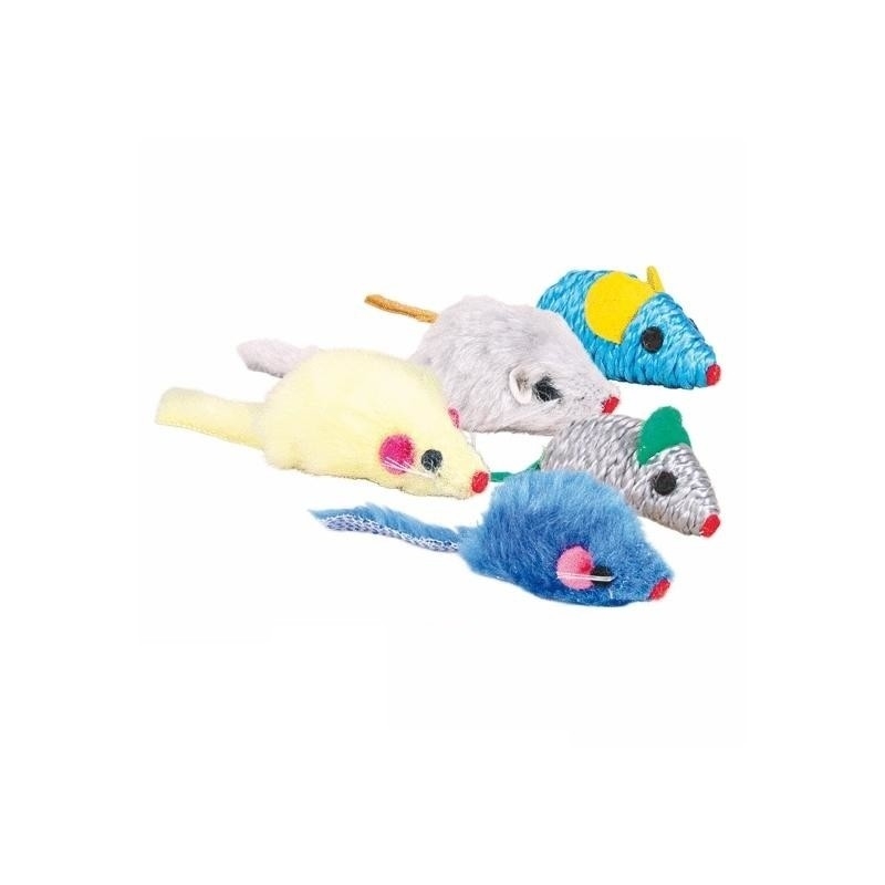 Trixie Ratones de peluche y nylon 5 cm