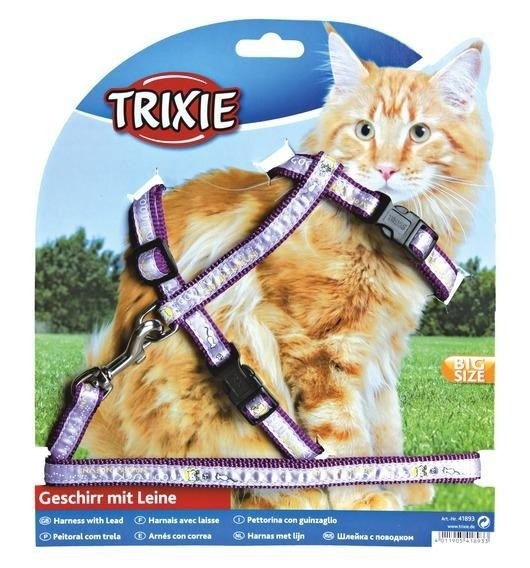 Trixie Arnés One Touch con Correa, Nylon 25-44/1 cm