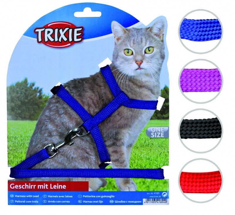 Trixie Arnés con Correa para Gatos, Nylon 22-42/1 cm
