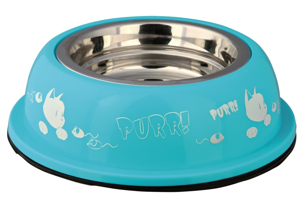 Trixie Comedero Acero Inoxidable con Soporte Plástico "Purr!" 250 ml