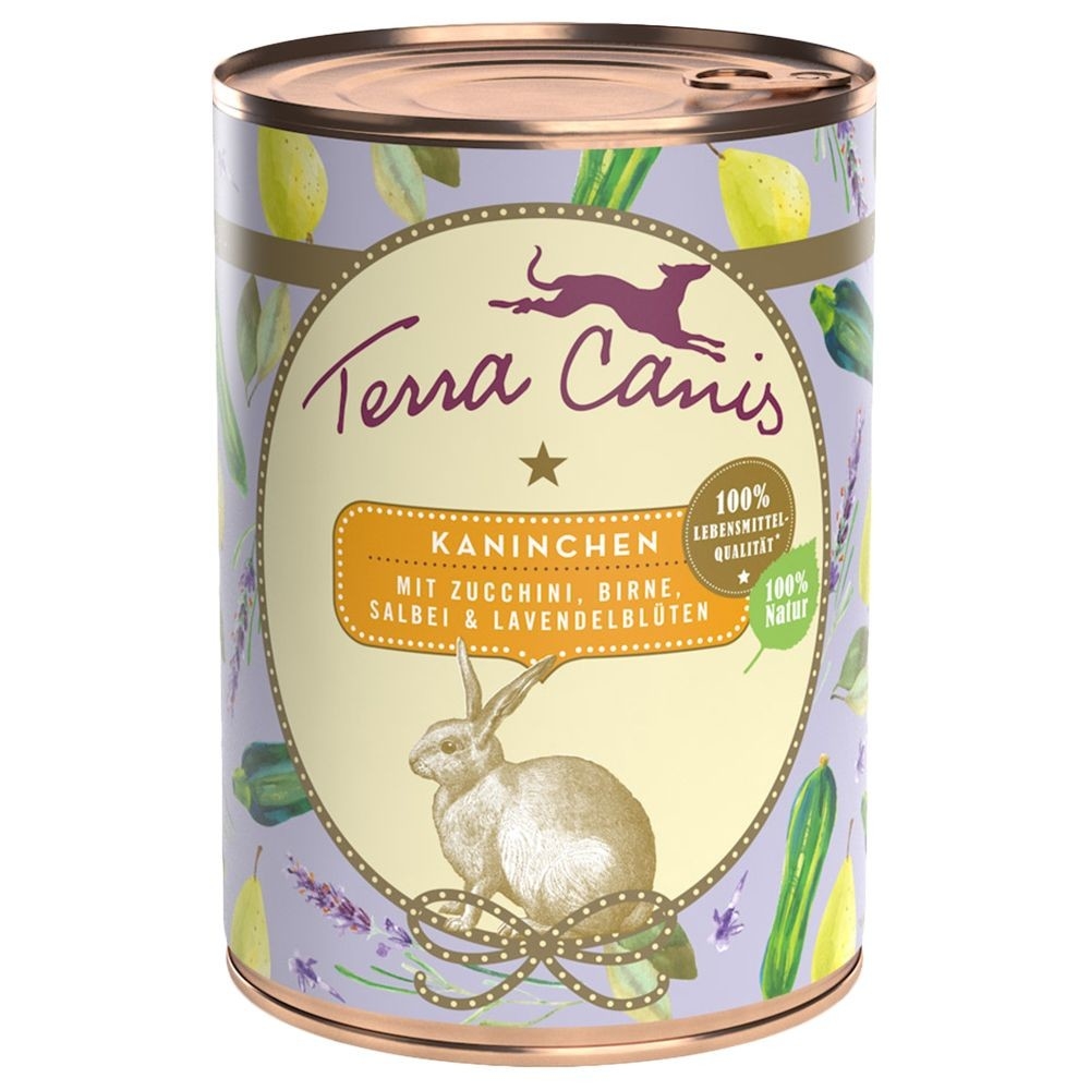 Terra Canis Summer Menu, Konijn met Courgette, Peer, Salie en Lavendel Bloemen 400 g