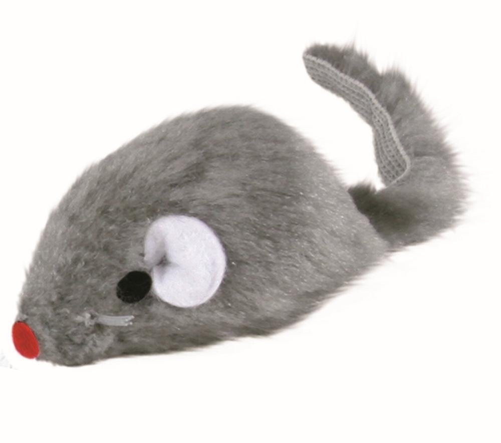 Trixie Ratón de Peluche con Cascabel, gris 5 cm