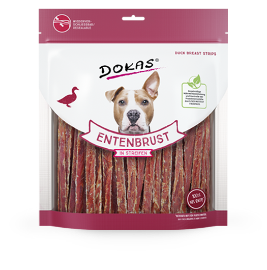 Chewing Sticks, Rolls and Strips Duck Breast Strips 500 g by Dokas Buy fair and favorable with a discount