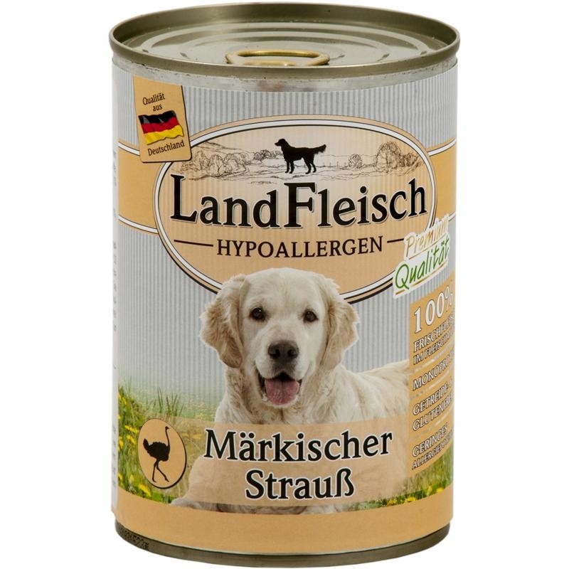 Landfleisch Dog Hypoallergen Märkischer Strauß Dose 400 g Hundefutter