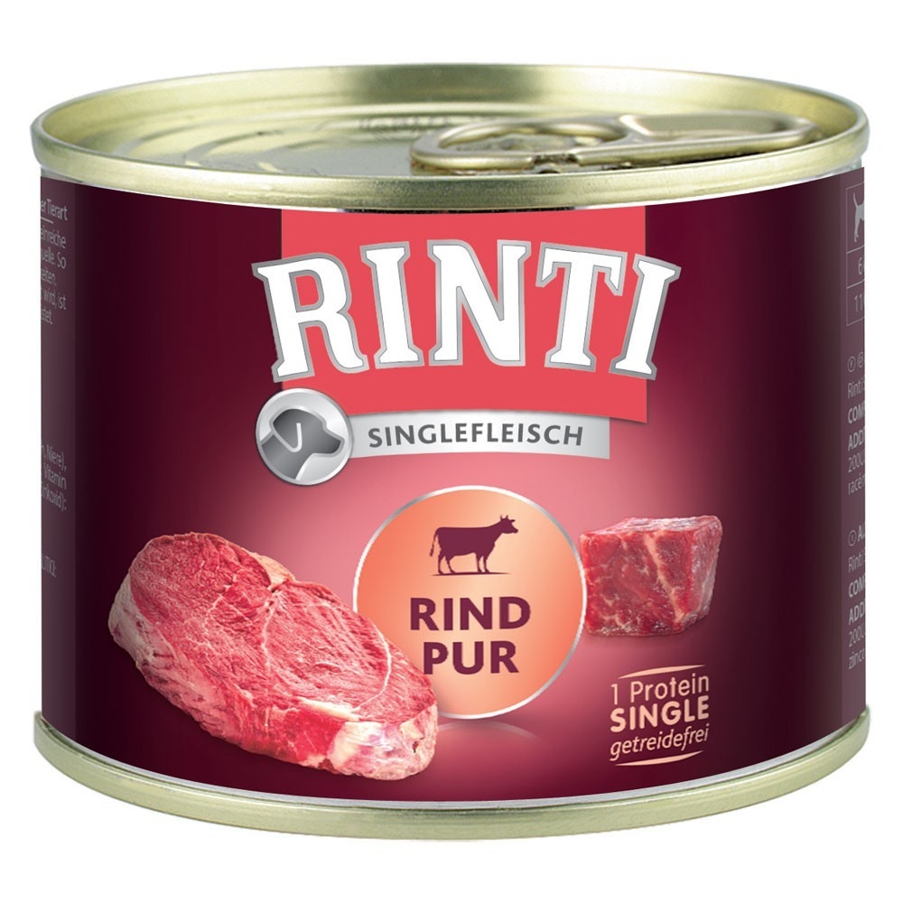 Rinti Singlefleisch Rind Pur Hunde Nassfutter ohne Getreide 185 g