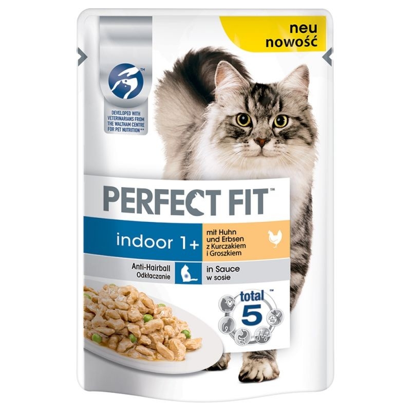 Perfect Fit Indoor 1+ con Pollo y Guisantes 85 g