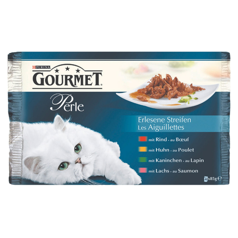 Purina Gourmet Perle (Buey, Conejo, Salmón, Pollo) 4x85 g
