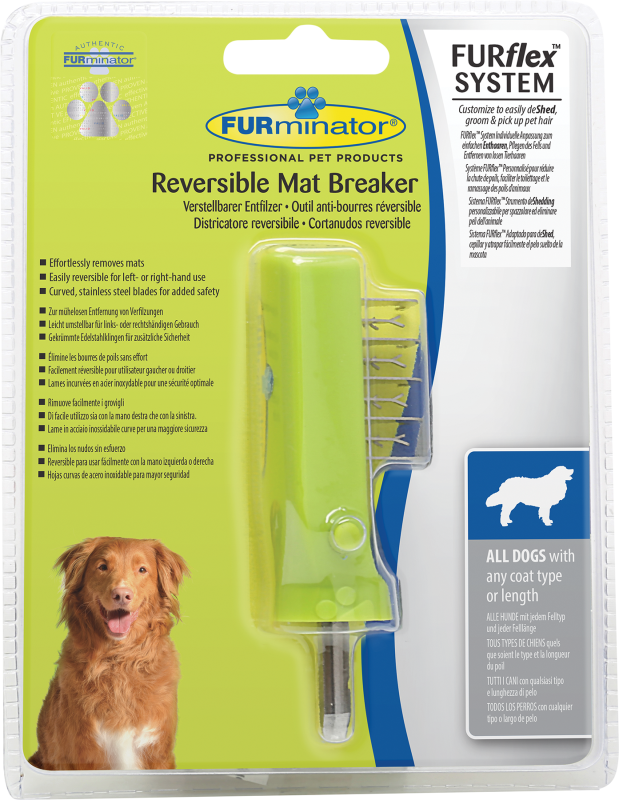 FURminator FURflex Reversible Mat Breaker Head for Dog Lime Brushes & Combs