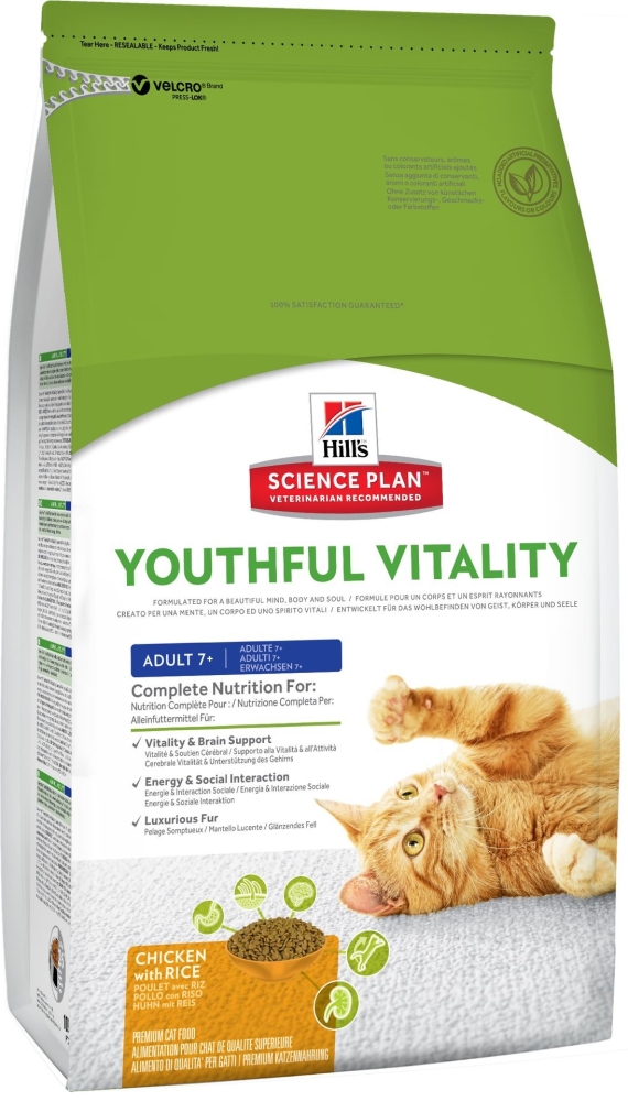Hill's Science Plan Feline - Adult 7+ Youthful Vitality Pollo con Arroz 6 kg, 250 g, 1.5 kg